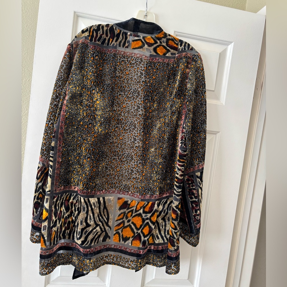 Carole Little mixed leopard burnout leopard kimono - Picture 2 of 8